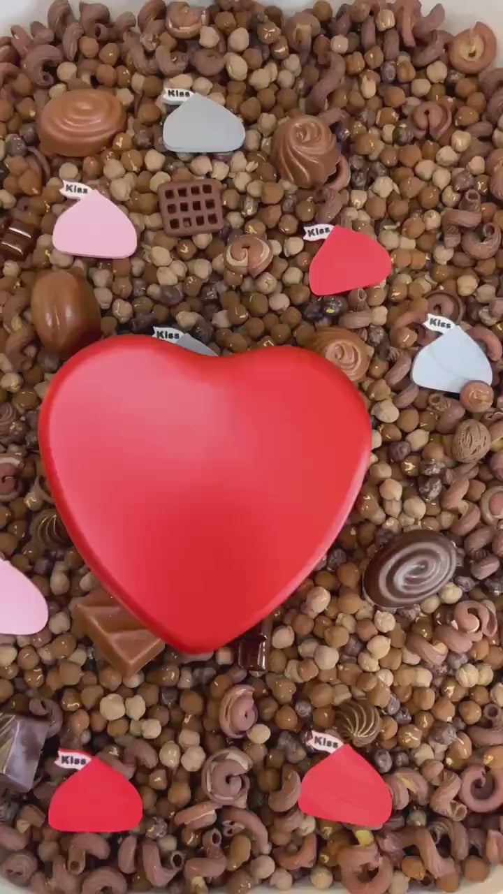 Chocolate Kisses Sensory Filler Mix | Cocoa Brown Sensory Bin | Valentine Inspired Loose Parts | Open-Ended Play | Interactive Day Care