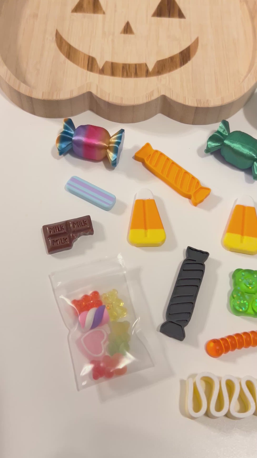 3D Printed Colourful Candy Loose Parts | Halloween Sensory Play Accessories