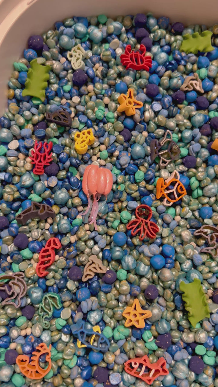 Under The Sea Sensory Filler Mix | Ocean Sensory Bin | Handpainted Pasta | Octopus, Whale, Shark, Fish, Seahorse, Starfish, Dolphin, Jellyfish