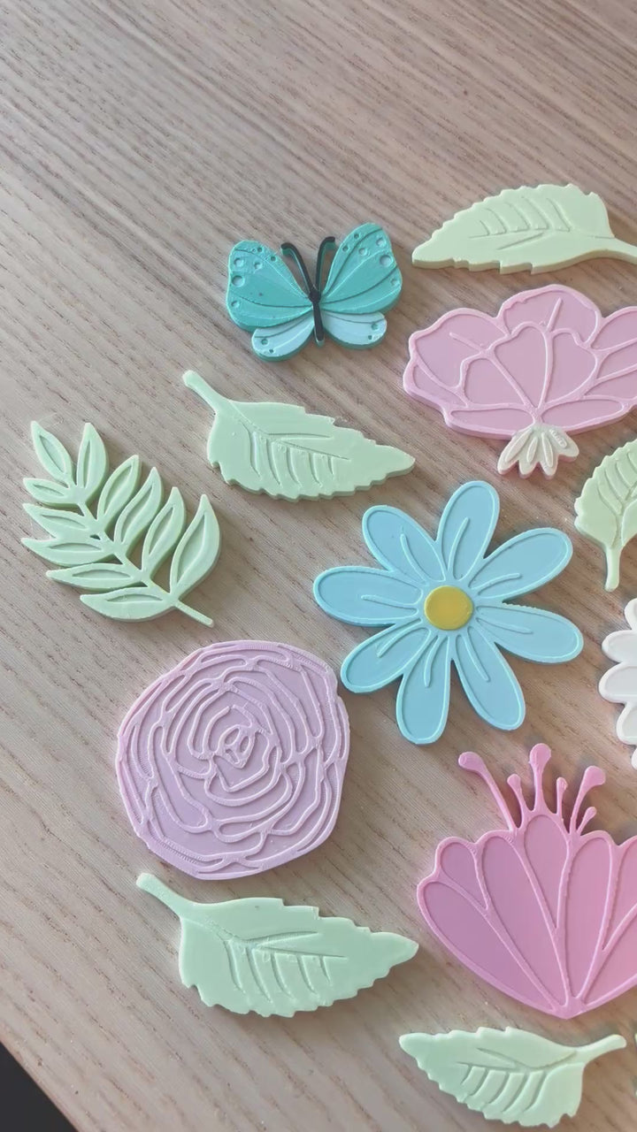 Blooming Wildflower Loose Parts | 23-Piece Sensory Play Set | Gardening Bin | Eco-Friendly PLA
