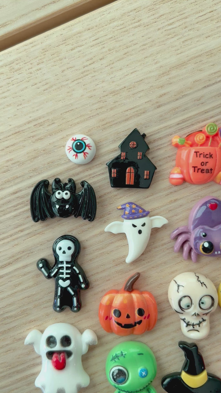 Lot of Halloween Charms | Fall-Themed Resin Set of 30+ Loose Parts