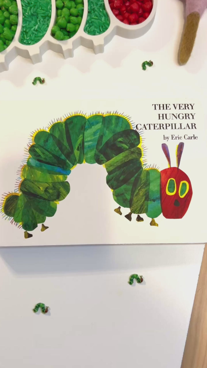 Small Hungry Caterpillar TROFAST Lid | Wooden Flisat Sensory Table Insert | Fillable Learning Tray | Pretend Play | Montessori Activity