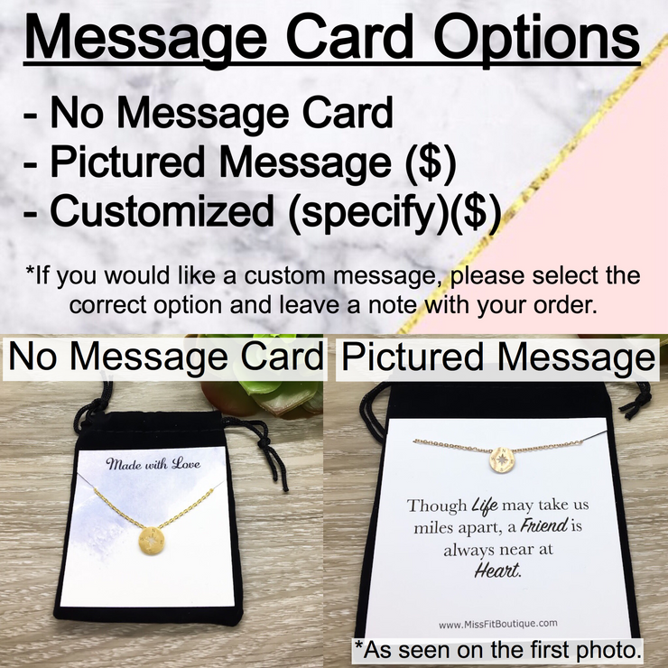 Surfboard Necklace with Card, Beach, Surfing, Rose Gold, Silver