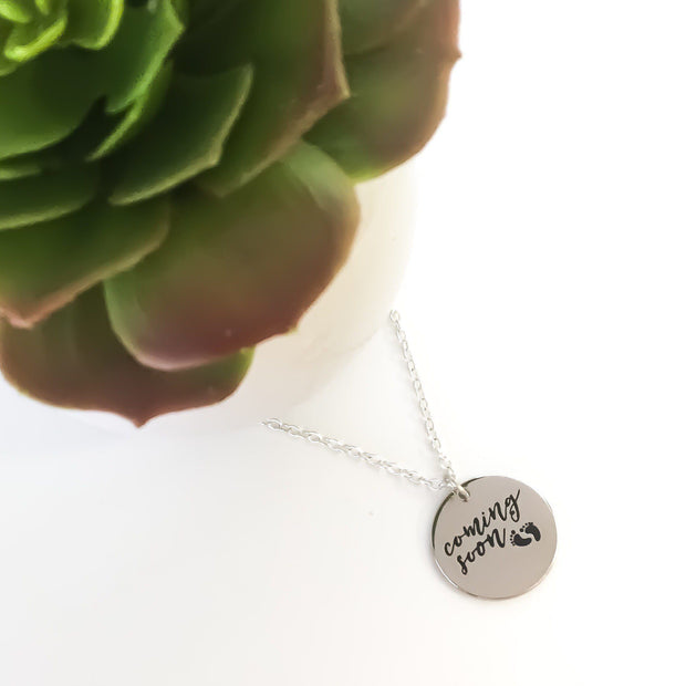 Aunt Coming Soon, New Baby Necklace, Pregnancy Announcement Jewelry, Aunt Gift, Baby Coming Soon Charm, New Aunt Gifts, Sister Jewelry Gift