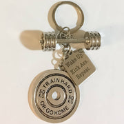 Fitness Keychain, Fitness Gifts, Kick Ass, Barbell Charm, Fitness Charms, Bodybuilding, Gym Keychain, Gift Ideas, Weightlifting, Gifts,