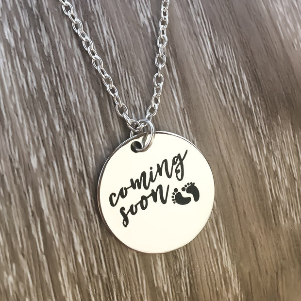 Grandma Coming Soon, Baby Coming Soon Necklace, Pregnancy Announcement Gift, Grandma Gift, Expecting Mother Necklace, New Mom Gifts, Mother