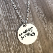 Grandma Coming Soon, Baby Coming Soon Necklace, Pregnancy Announcement Gift, Grandma Gift, New Baby Necklace, New Mom Gifts, Expecting Mom