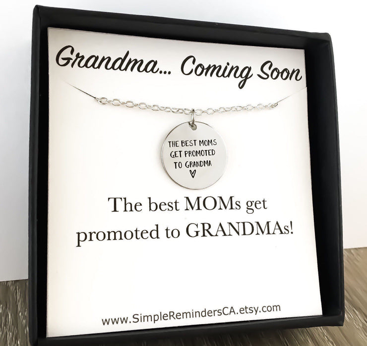 Grandma Coming Soon, Baby Coming Soon Necklace, Pregnancy Announcement Gift, Grandma To Be Gift, Grandmother Gift, Nana Necklace, Mimi Gift