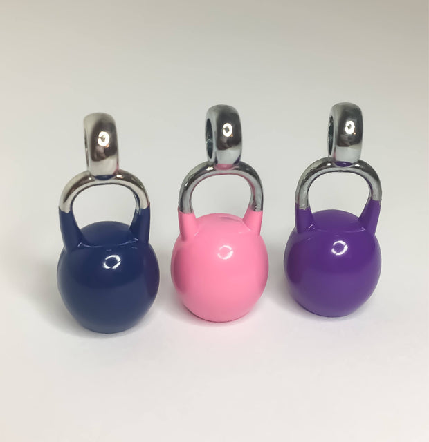 Pink Kettlebell Charm, Blue Kettlebell Charm, Purple Kettlebell Charm, Fitness Charms, Crossfit, Fitness Jewelry