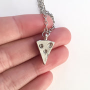 Pizza Necklace Silver, Friendship Necklace, Best Friend Gift, Gold Pizza Jewelry, Pizza Lover Gift, Cheesy Pizza Charm, BFF Gift, Birthday