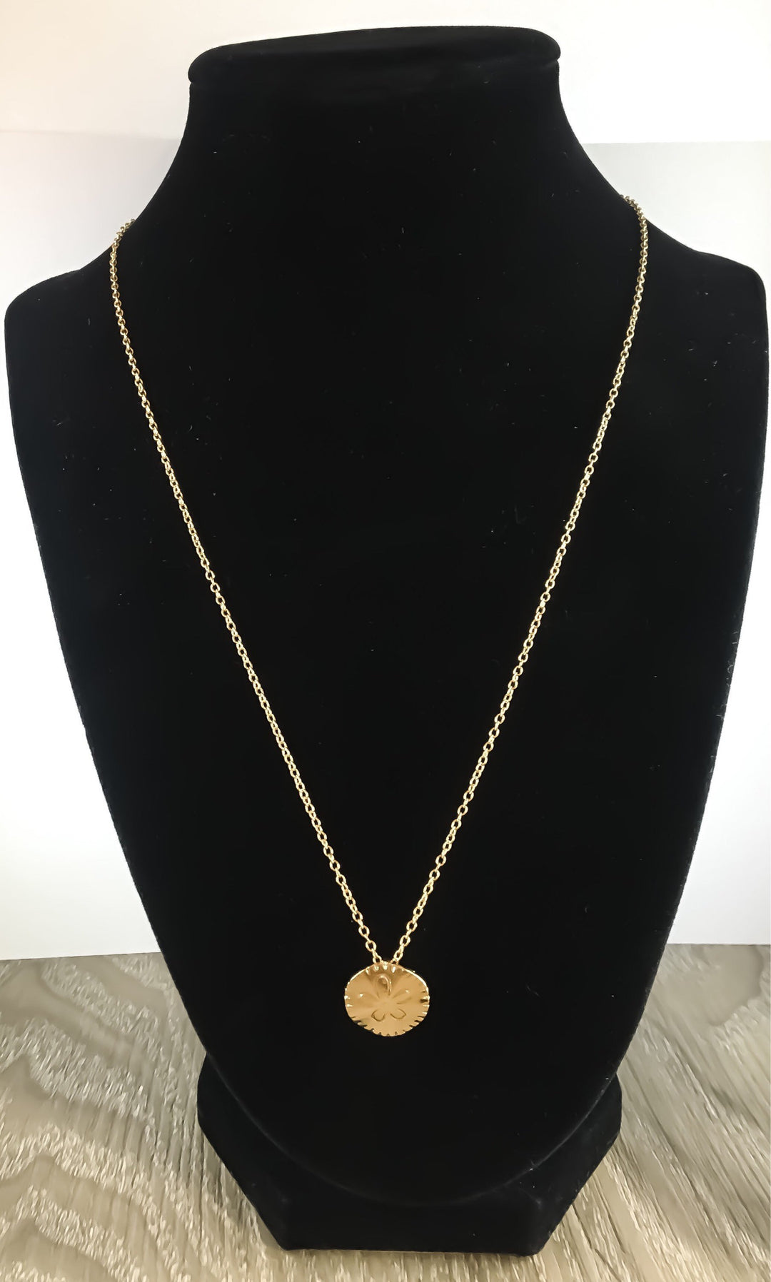 Gold Sand Dollar Necklace with Card, Beach Lover Necklace, Tropical Gift, Minimalist Necklace, Ocean Jewelry, Dainty Pendant, Summer Jewelry