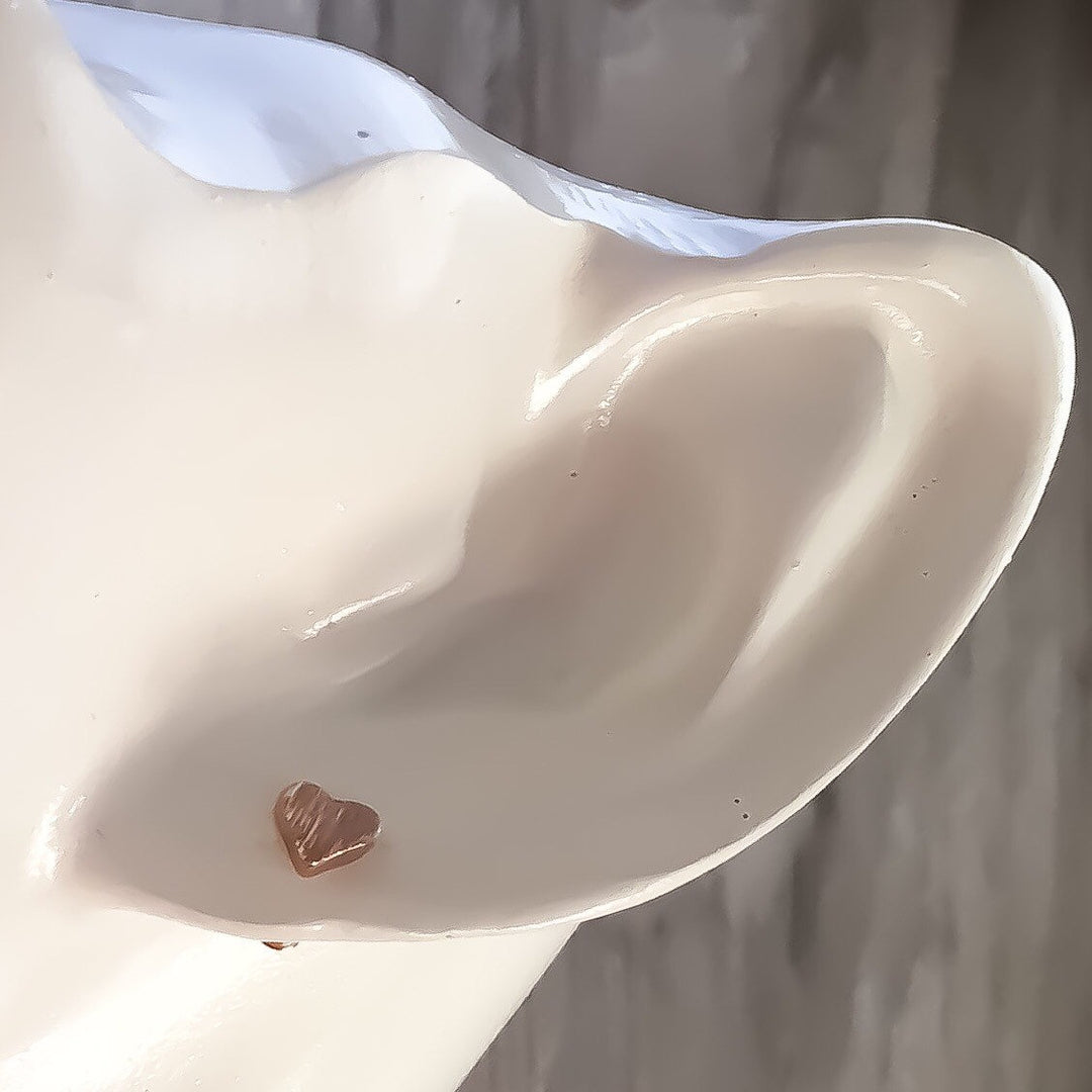 Dainty Heart Stud Earrings, Tiny Heart Earrings, Rose Gold Stud Earrings, Dainty Jewelry, Bridesmaid, Minimalist Stud Earrings, Friendship
