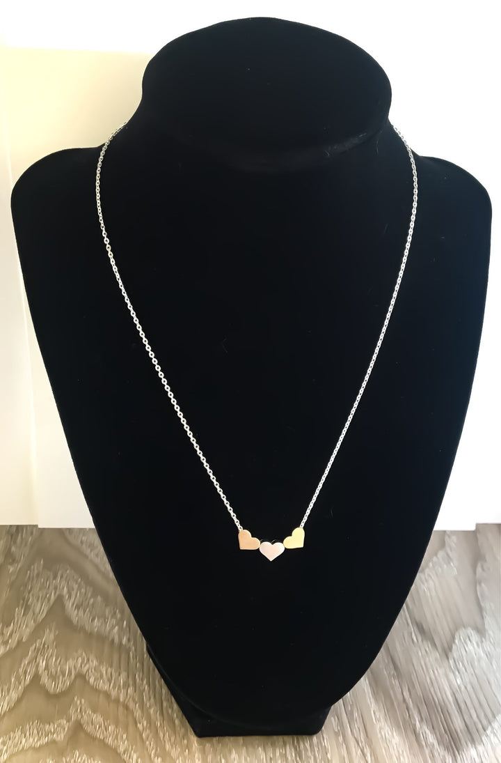 Mother of Three Gift, 3 Hearts Necklace with Personalized Card, Mother Necklace, Gift for Mom, Gift for Mom Jewelry, Dainty Hearts Necklace