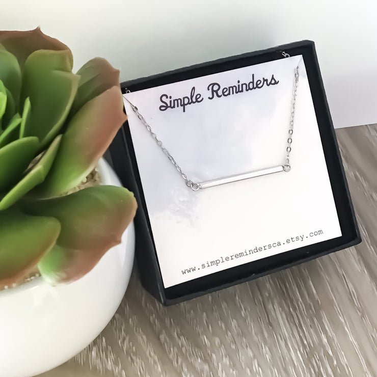 Balance Bar Necklace, Dainty Sterling Silver Jewelry, Layering Necklace, Bridesmaid Gift, Delicate Necklace, Gift for Sister, Friend Gift