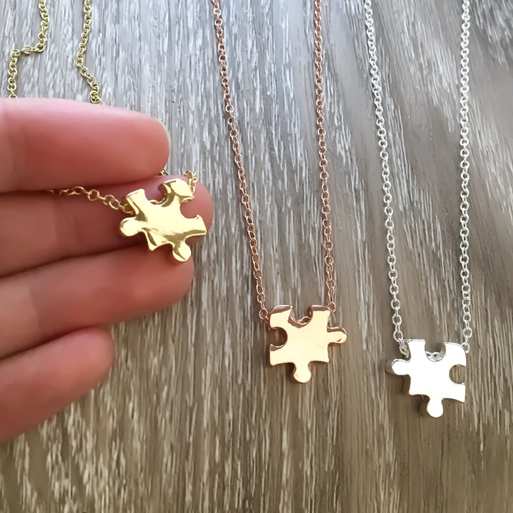 Collier puzzle pour demande en mariage de demoiselle d'honneur, carte « Veux-tu être ma demoiselle d'honneur ? », or rose, argent