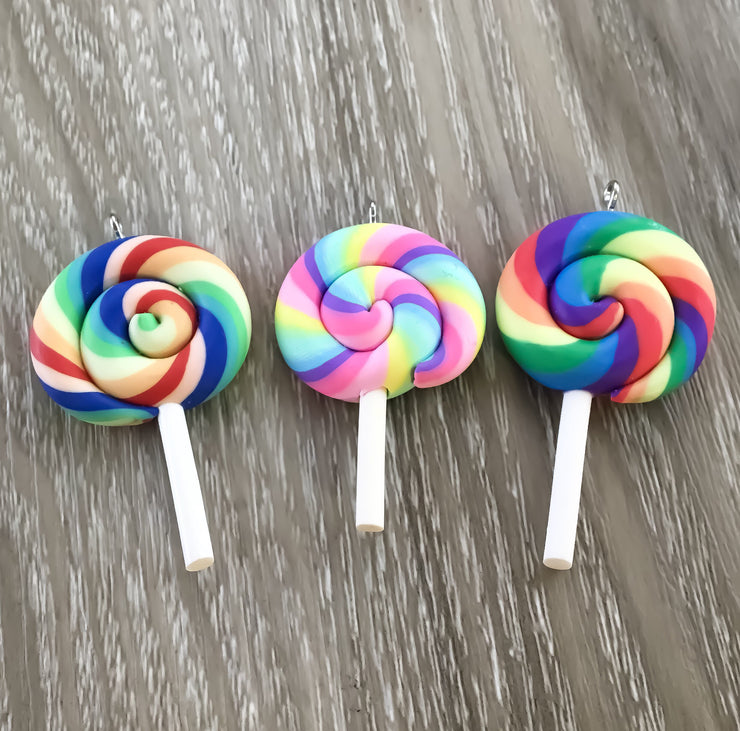 Lollipop Charms, Food, Candy, Polymer Clay