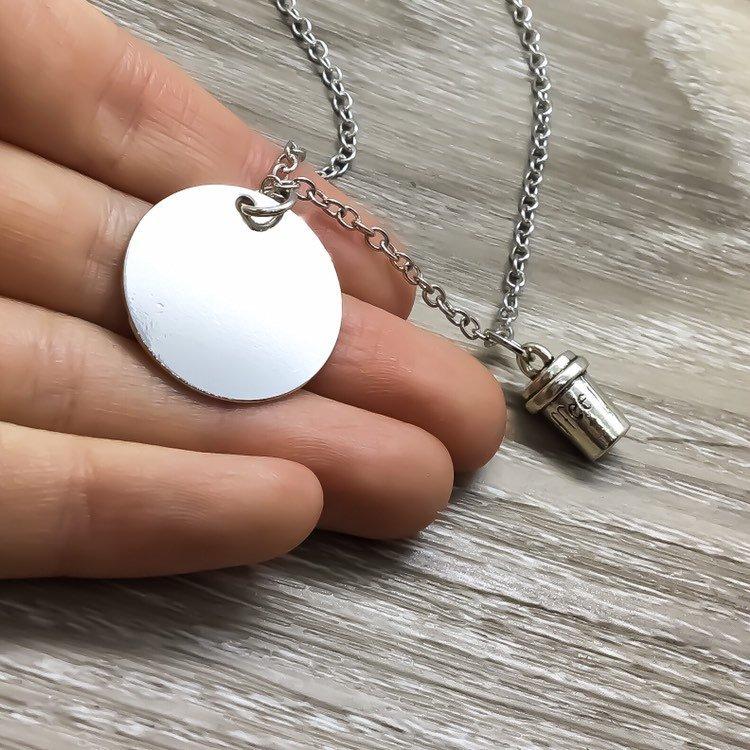 But First Coffee Coffee Necklace, Silver Coffee Cup Charm, Coffee Lover Gift, Coffee Jewelry, Stainless Steel Laser Charm, Teacher Gift