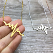 Heartbeat Necklace, Ups and Downs Were Worth It Card, Rose Gold, Silver, Gold