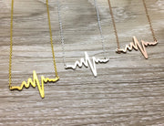 Heartbeat Necklace, Ups and Downs Were Worth It Card, Rose Gold, Silver, Gold