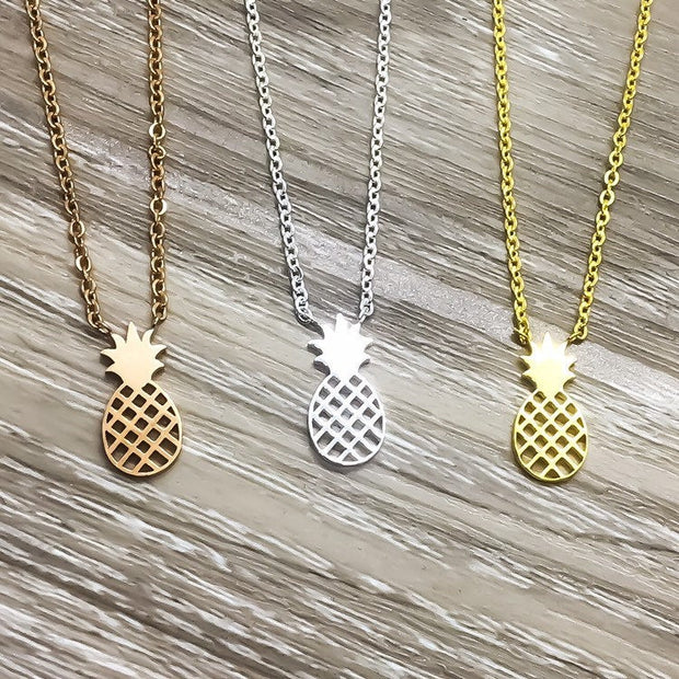 Be a Pineapple Necklace with Box, Inspirational Card, Dainty Jewelry, Foodie Jewelry, Friendship Necklace, Gift for Friend, Cheer Up Gift