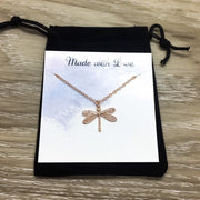 Dragonfly Necklace, Dragonflies Appear When Angels Are Near Jewelry, Memorial Gift, Grief Necklace, Mourning Jewelry, Miscarriage Necklace