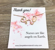 Nurses are like Angels Gift, Stethoscope Necklace, Nurse Appreciation Gift, Thank You Gift from Patient, Rose Gold Stethoscope Pendant