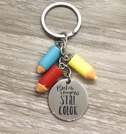 Encouragement Gift, Pencil Crayon Keychain, Broken Crayons Still Color, Motivational Gift, Friendship Keychain, Uplifting Gift for Her