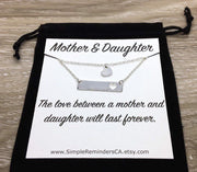 Mother Daughter Necklace Set for 2, Daughter Jewelry, Piece of My Heart Gift, Minimal Heart Necklace, Gift from Daughter, Shareable Jewelry