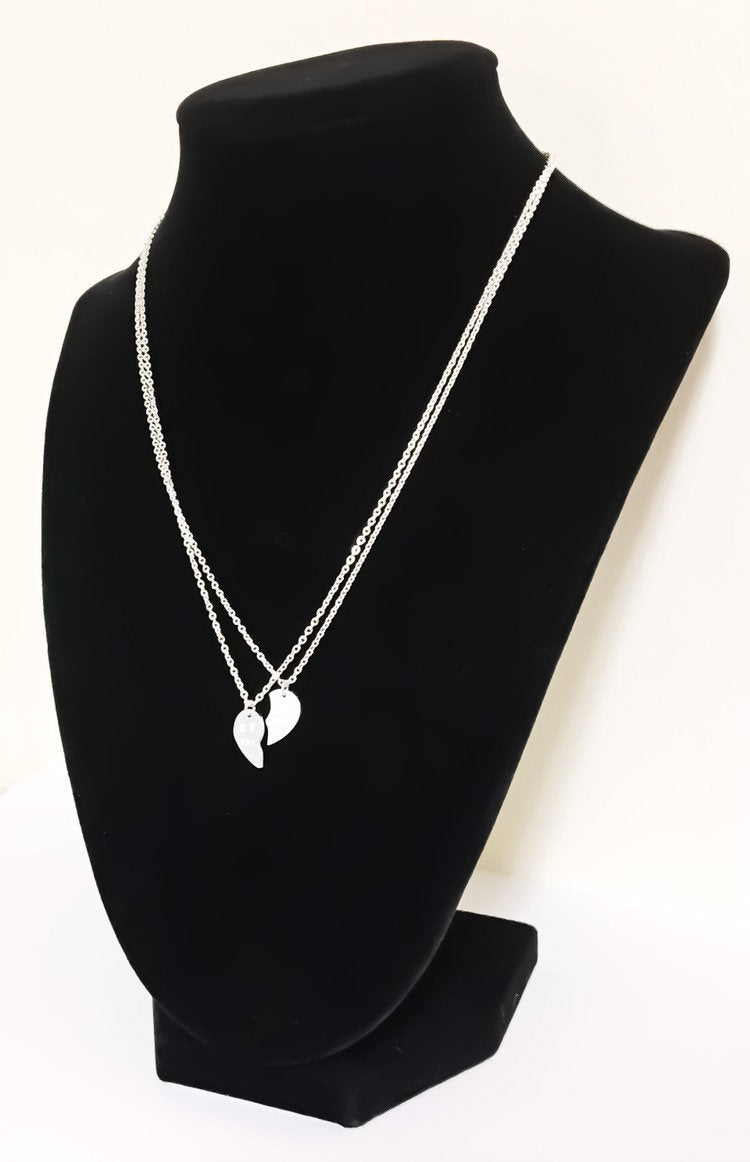 Better Half Card, Split Hearts Necklace Set for 2, Minimal Friendship Necklaces, Half Heart Necklaces, Best Friend Gift, Couples’ Necklaces