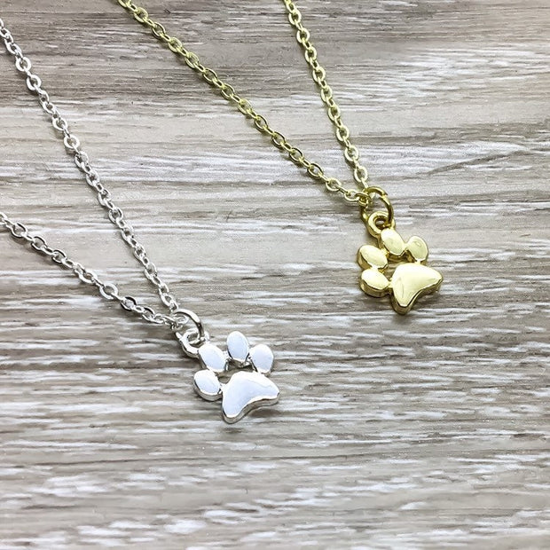 Tiny Paw Print Necklace, Dainty Paw Pendant, Minimal Pet Jewelry, Cat Lover Gift, Dog Owner Gift, Pet Loss Remembrance, Cat Remembrance Gift