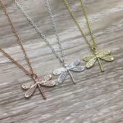 Dainty Dragonfly Necklace, Rose Gold Jewelry, Strength Gifts for Her, Meaningful Gift, Morivation Gift from Mom, Gift for Daughter, Survivor