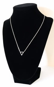 Balance Triangle Necklace, Rose Gold Pendant, Geometric Jewelry, Dainty Silver Necklace, Minimal Jewelry, Tiny Triangular Necklace, Trinity