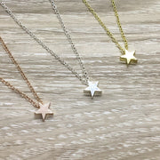 Tiny Gold Star Necklace, Friendship Necklace, Dainty Celestial Jewelry, Gift for BFF, Gift from Best Friend