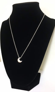 Long Distance Friendship Gift, Gold Moon Necklace, Crescent Moon Jewelry, Celestial Necklace, Silver Minimal Jewelry, Everyday Necklace