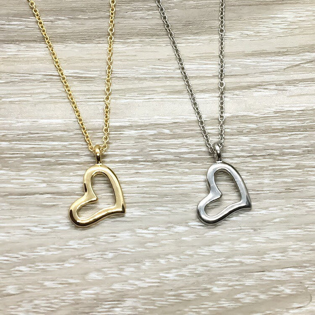 Girlfriend Gift, Dainty Heart Necklace, Anniversary Gift, Gift from Boyfriend, Heartfelt Card, Sentimental Gift, Girlfriend Birthday Gift