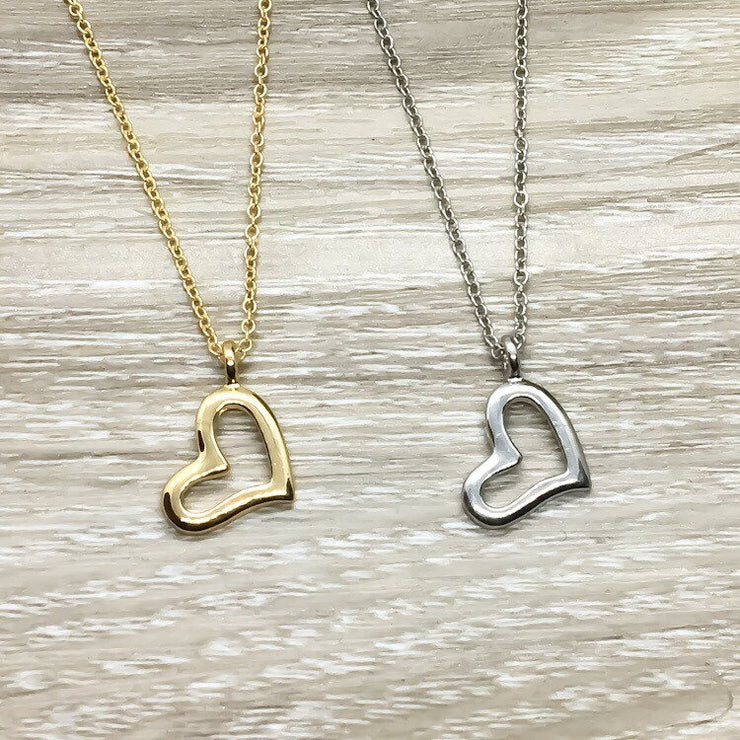 Like a Mother to Me Gift, Dainty Heart Necklace, Unbiological Mother Gift, Mother in Law Gift, Step Mom Gift, Meaningful Gift for Bonus Mom