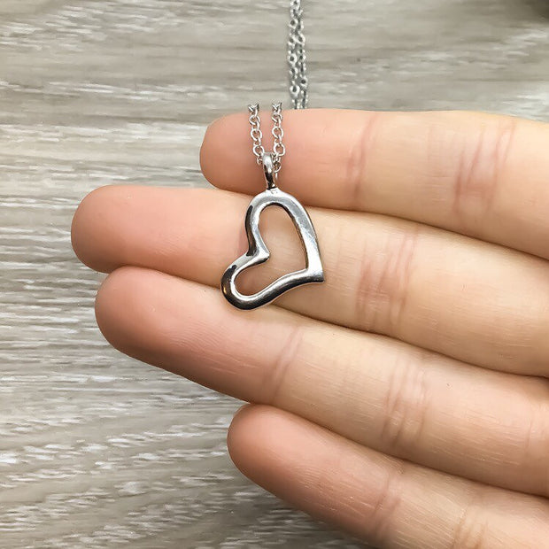 Girlfriend Gift, Dainty Heart Necklace, Anniversary Gift, Gift from Boyfriend, Heartfelt Card, Sentimental Gift, Girlfriend Birthday Gift