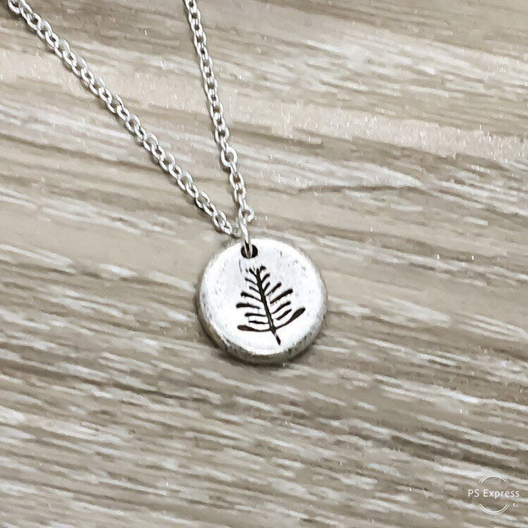 Tiny Pine Tree Necklace, Simple Silver Tree Necklace, Delicate Naturalist Necklace, Nature Lover Gift, Everyday Jewelry, Minimalist Pendant