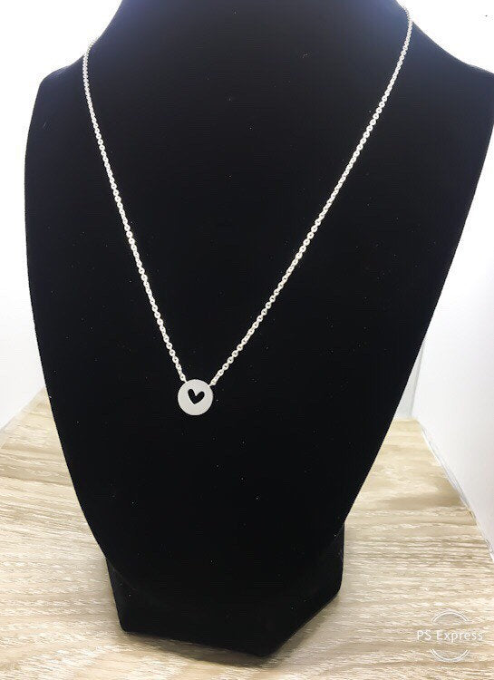 Collier cœur ajouré, Bijou cœur en or rose, Collier d'amitié, Bijou géométrique bohème, Cadeau pour elle, Cadeau pour maman, Cadeau pour meilleure amie