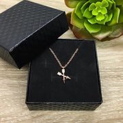 Tiny Arrows Necklace, Rose Gold Arrow Pendant, Crossed Arrow Jewelry, New Beginning Gift, Unbiological Sisters Gift, Friendship Necklace