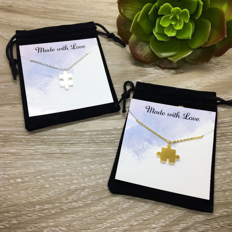 Interlocking Puzzle Necklaces, Matching Set for 2, True Friendship Card, Puzzle Piece Necklaces, Gift for Best Friend, Birthday Gift, Xmas