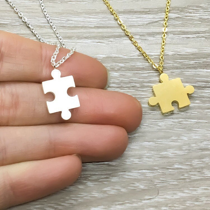 Ensemble de colliers puzzle pour 2, colliers puzzle entrelacés, cadeau de la meilleure amie, cadeau BFF, collier d'amitié, bijoux pour sœurs de cœur