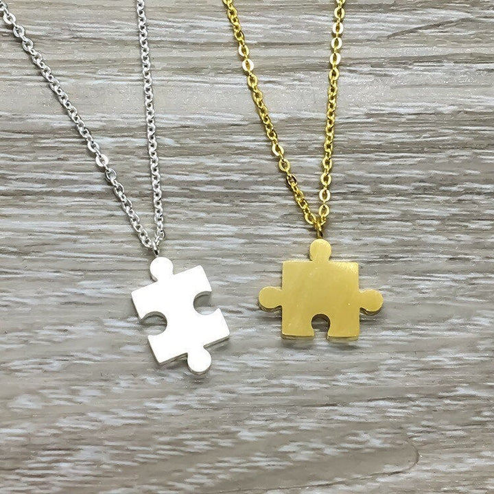 Ensemble de colliers puzzle pour 2, colliers puzzle entrelacés, cadeau de la meilleure amie, cadeau BFF, collier d'amitié, bijoux pour sœurs de cœur