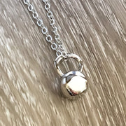 Tiny Kettlebell Necklace, Silver Fitness Necklace, Gym Jewelry, Gold Kettlebell Charm, Personal Trainer Gift, Strength Gift, Gift for Wife