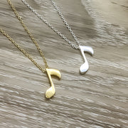 Single Music Note Necklace, Music Teacher, Music Jewelry, Musical Gift, Musician Gift, Vocalist Necklace, Composer Gift, Singer Jewelry