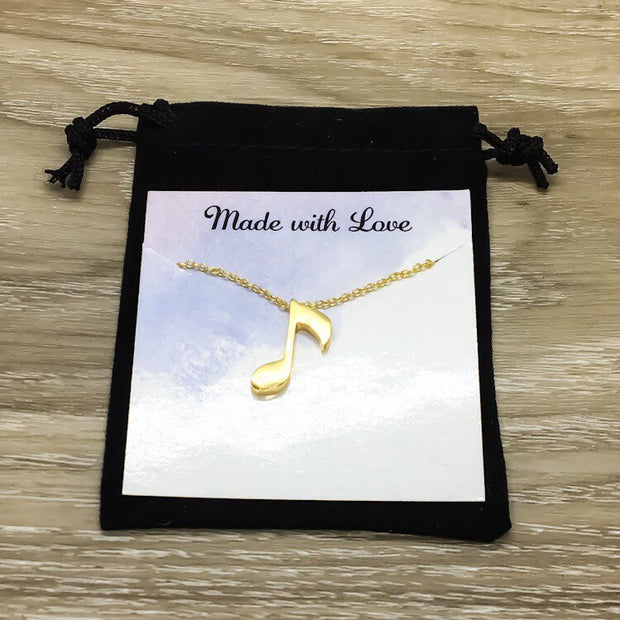 Single Music Note Necklace, Music Teacher, Music Jewelry, Musical Gift, Musician Gift, Vocalist Necklace, Composer Gift, Singer Jewelry