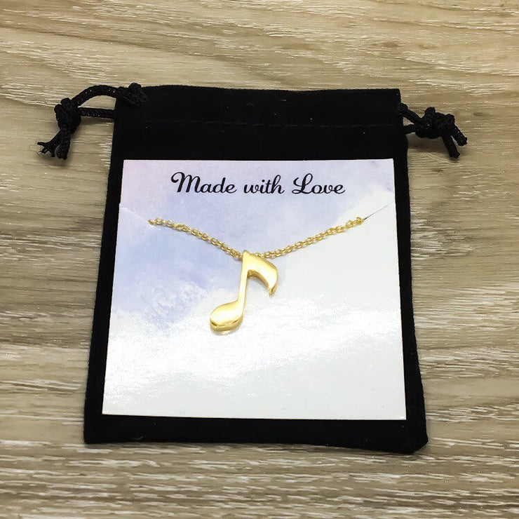 Single Music Note Necklace, Music Teacher, Music Jewelry, Musical Gift, Musician Gift, Vocalist Necklace, Composer Gift, Singer Jewelry