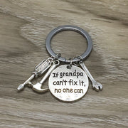 If Grandpa Can't Fix It, Father's Day Gift, Grandad Keychain, Handyman Gift from Son, Grandfather Keychain, Grandpapa Gift for Him