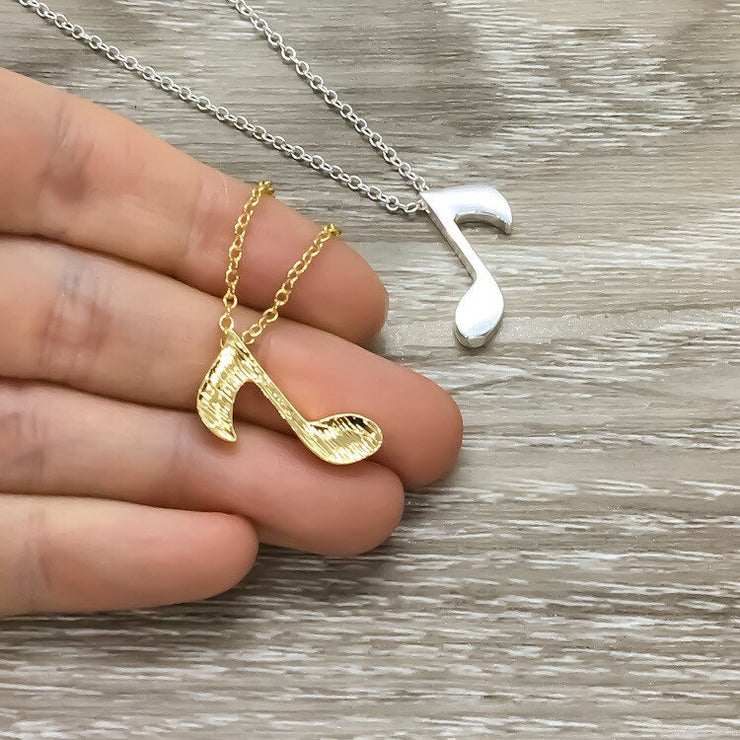 Dainty Music Note Necklace, Thank You Gift, Quote Card, Music Jewelry, Music Gift, Birthday Gifts, Gift from Student, Graduation