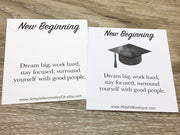 New Beginning Card, Class of 2019 Graduation Hat Necklace, Think Big Dream Bigger, Graduate Gift, College Grad Gift, Grad Jewelry for Her